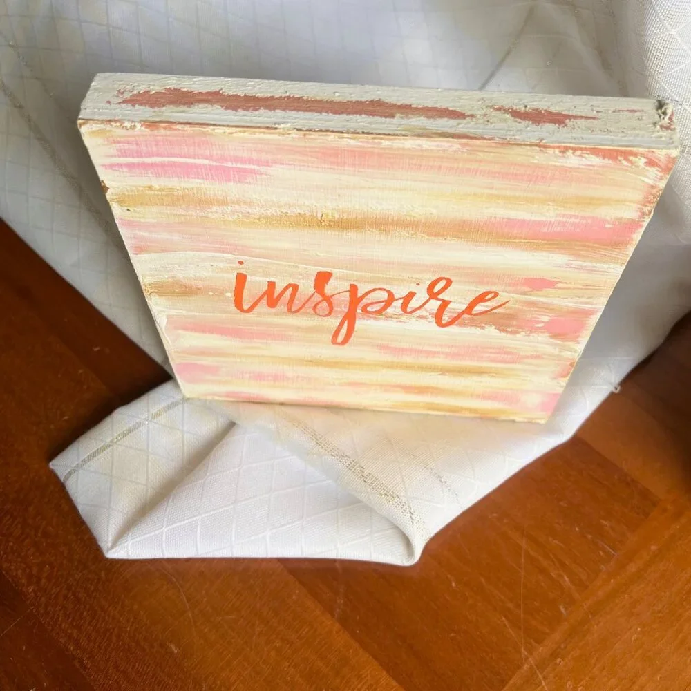 INSPIRE Wood sign decor, Vintage farmhouse Wood Sign One of a kind Hand Painted